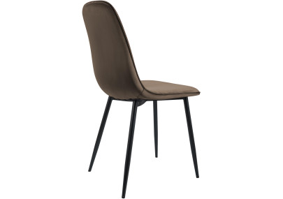Chaise de salle à manger Maryam, velours marron