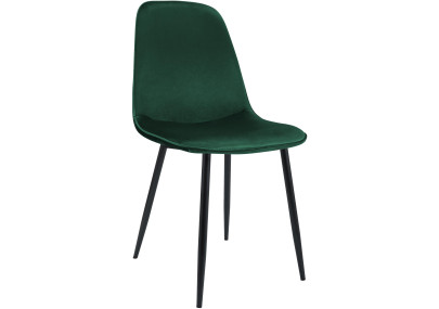 Chaise de salle à manger Maryam, velours, verte