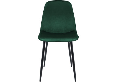 Chaise de salle à manger Maryam, velours, verte