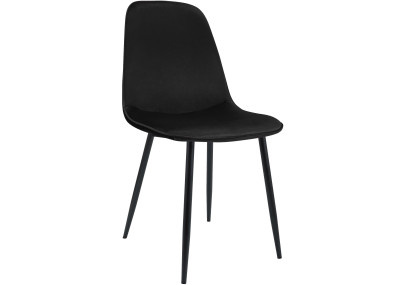 Chaise de salle à manger Maryam, velours noir