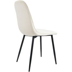 Chaise de salle à manger Maryam, velours, crème