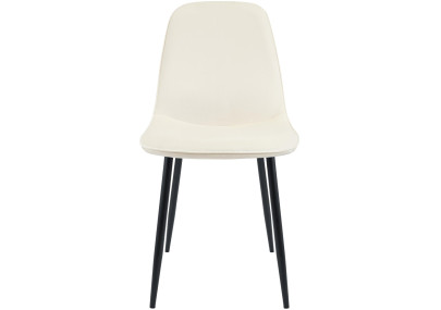 Chaise de salle à manger Maryam, velours, crème