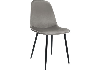 Chaise de salle à manger Maryam, velours gris clair