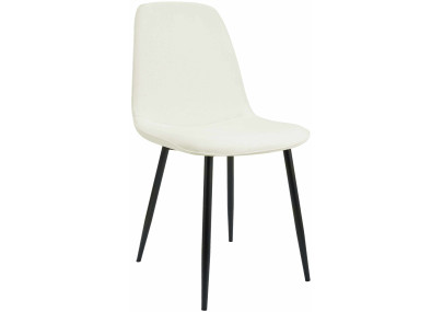 Chaise de salle à manger Maryam, tissu crème