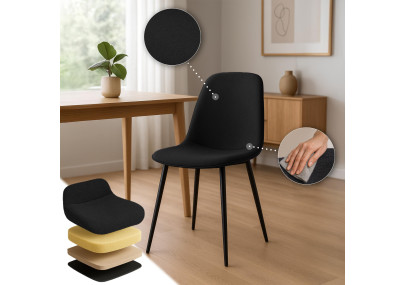 Chaise de salle à manger Maryam, tissu noir