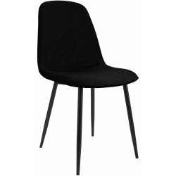 Chaise de salle à manger Maryam, tissu noir