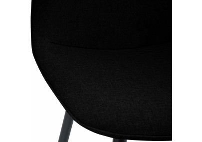 Chaise de salle à manger Maryam, tissu noir