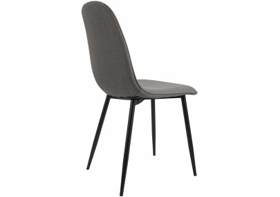 Chaise de salle à manger Maryam, tissu gris clair