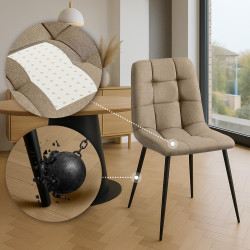 Chaise de salle à manger en tissu Antibes taupe