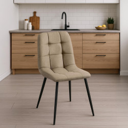 Chaise de salle à manger Tilde en tissu taupe