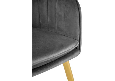 Chaise de salle à manger Cheryl, velours, or/gris foncé