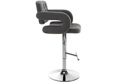 Sgabello Dublin in similpelle grigio,cromo