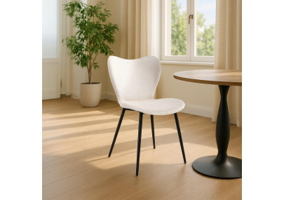 Chaise de salle à manger Maika, tissu crème