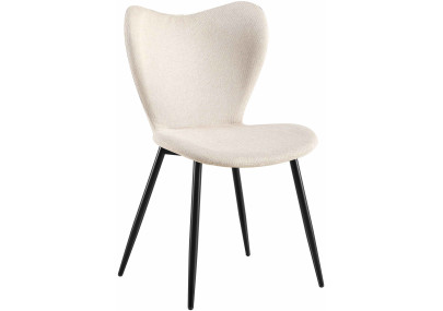 Chaise de salle à manger Maika, tissu crème