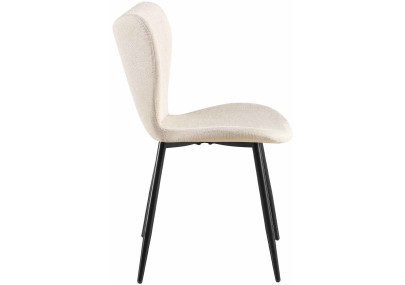 Chaise de salle à manger Maika, tissu crème
