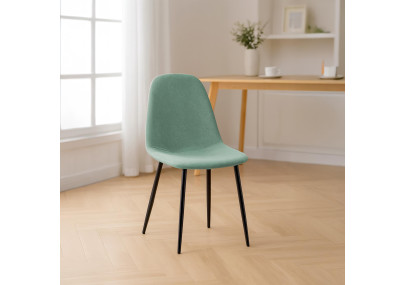 Chaise de salle à manger Napier, tissu vert clair