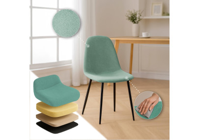 Chaise de salle à manger Napier, tissu vert clair