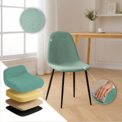 Chaise de salle à manger Napier, tissu vert clair