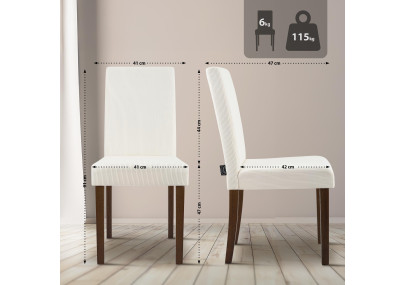 Chaise de salle à manger Ina Cord crème foncé antique