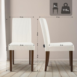 Chaise de salle à manger Ina Cord crème foncé antique