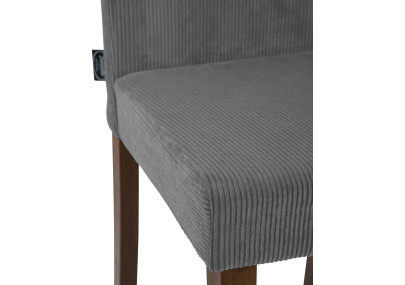 Chaise de salle à manger Ina Cord gris foncé antique