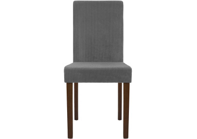 Chaise de salle à manger Ina Cord gris foncé antique