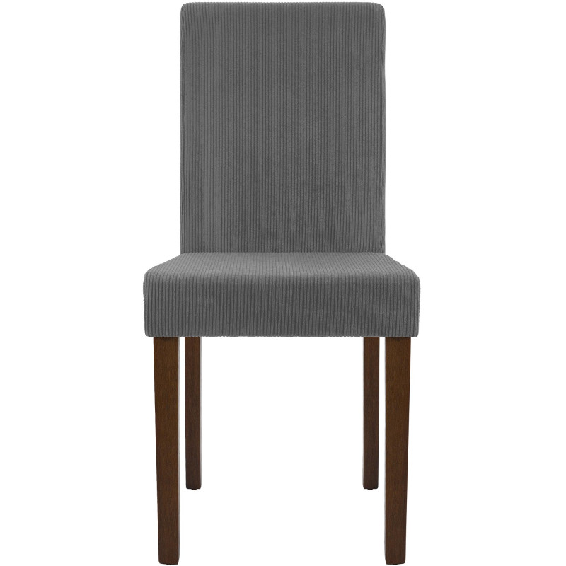 Chaise de salle à manger Ina Cord gris foncé antique