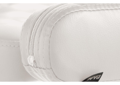 Sgabello Dublin in similpelle bianco,cromo