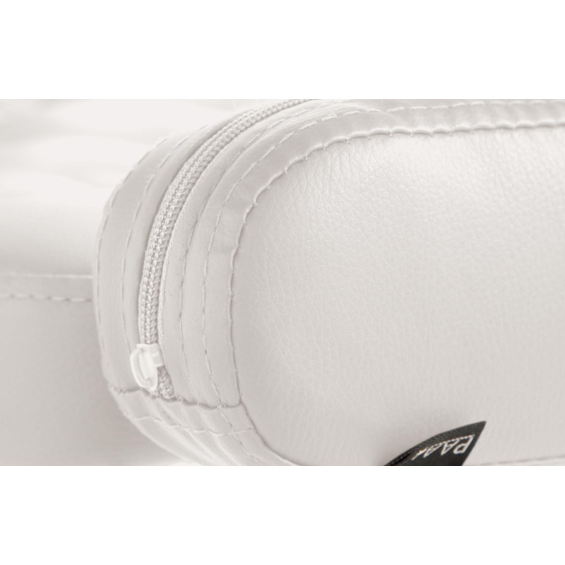 Sgabello Dublin in similpelle bianco,cromo