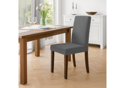 Chaise de salle à manger Ina Cord gris foncé antique