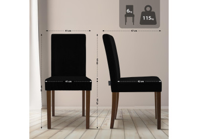 Chaise de salle à manger Ina Cord noir antique