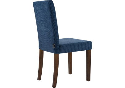 Chaise de salle à manger Ina Cord bleu foncé antique