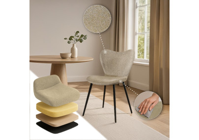 Chaise de salle à manger Maika, tissu taupe