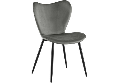 Chaise de salle à manger Maika en velours anthracite