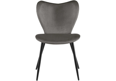 Chaise de salle à manger Maika en velours anthracite