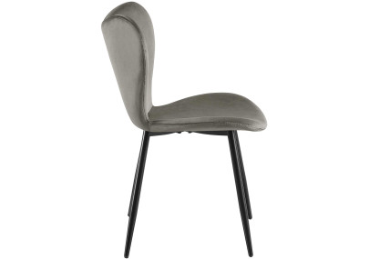 Chaise de salle à manger Maika en velours anthracite