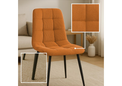 Chaise de salle à manger Antibes Cord orange