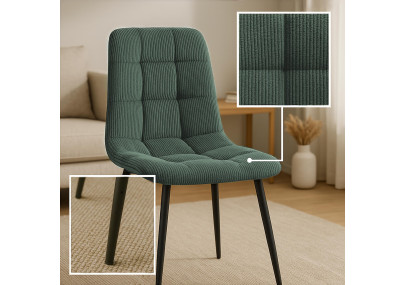 Chaise de salle à manger Antibes Cord vert