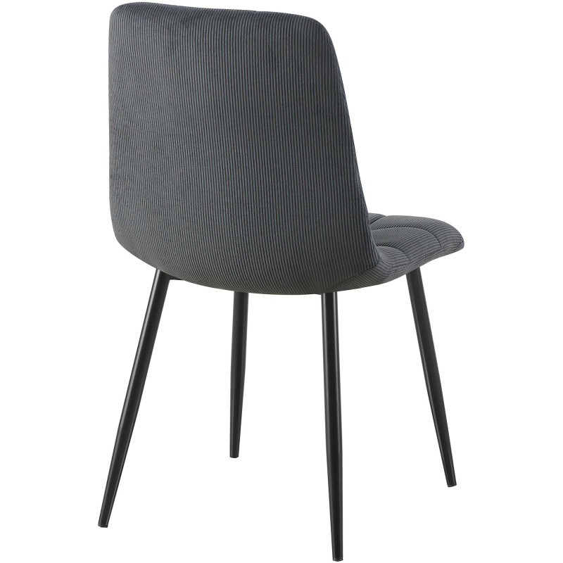 Chaise de salle à manger Antibes Cord, noire