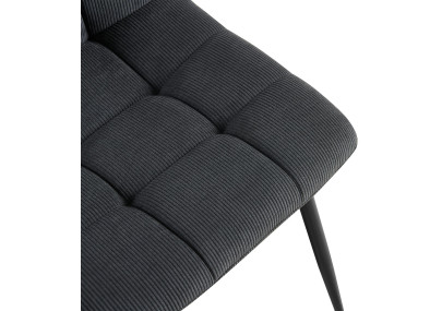 Chaise de salle à manger Antibes Cord, noire