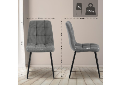 Chaise de salle à manger Tilde Cord gris