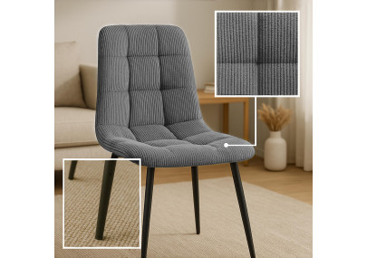 Chaise de salle à manger Tilde Cord gris