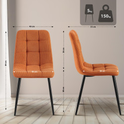 Chaise de salle à manger Tilde Cord orange