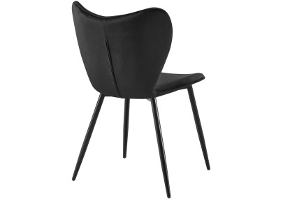 Chaise de salle à manger Maika, velours, noire