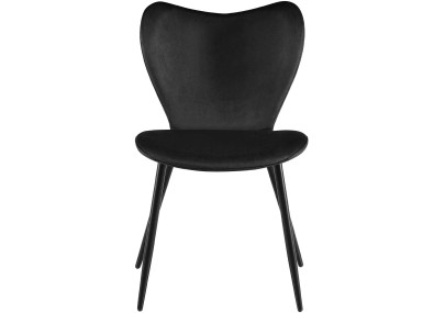 Chaise de salle à manger Maika, velours, noire