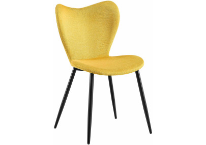 Chaise de salle à manger Maika, tissu jaune