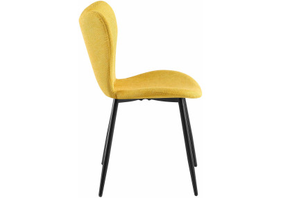 Chaise de salle à manger Maika, tissu jaune