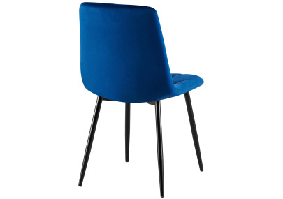 Ensemble de 2 chaises de salle à manger Clairton en velours bleu foncé