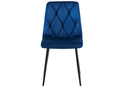 Ensemble de 2 chaises de salle à manger Clairton en velours bleu foncé