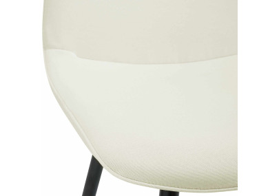 Ensemble de 2 chaises de salle à manger Maryam, tissu crème